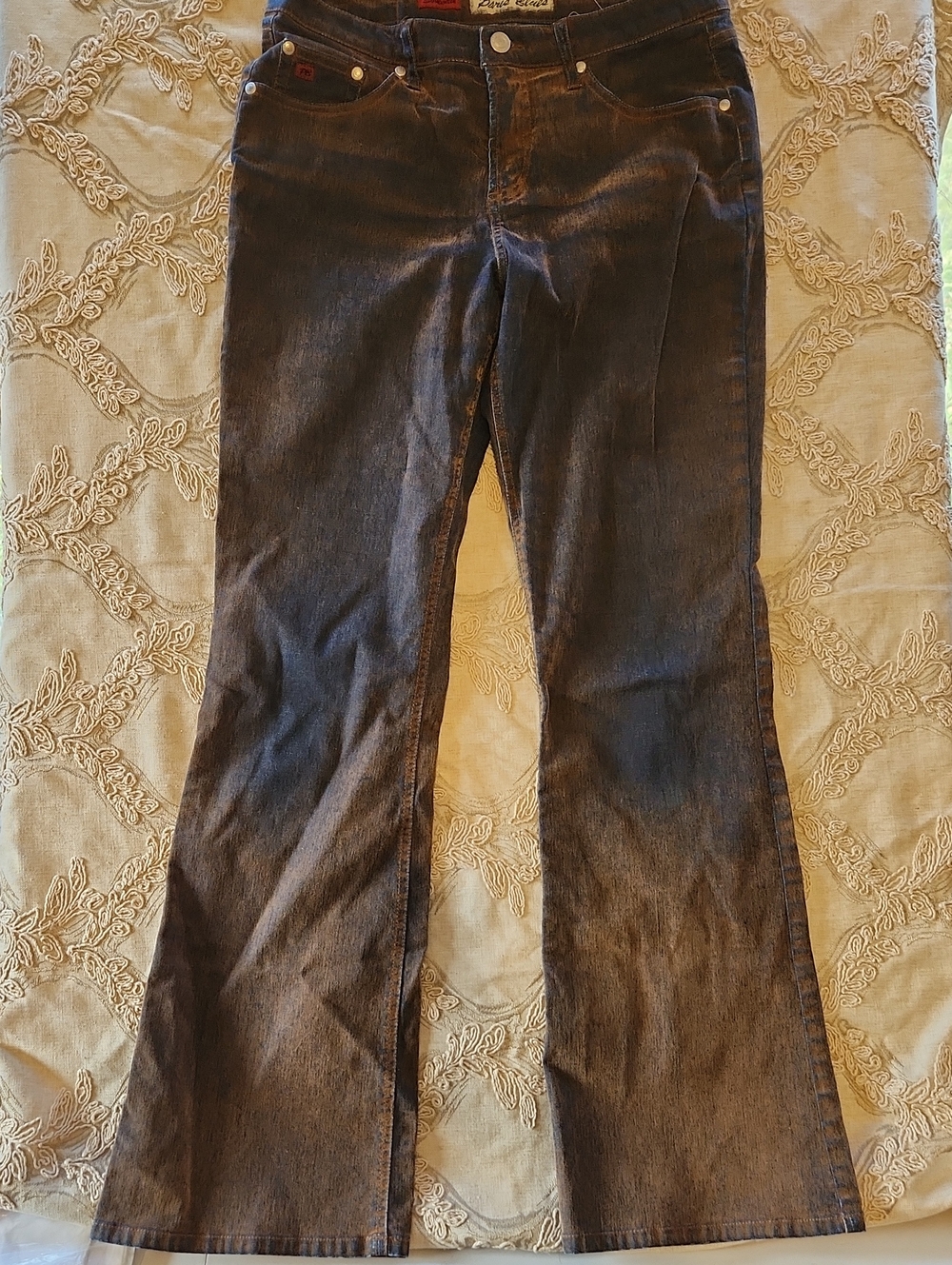 Paris Blues Dark Blue Brown Y2K Flare Jeans Sz 11